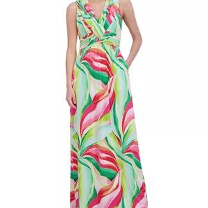 Jessica Howard Pink and Green Maxi Dress